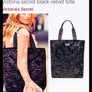 Victorias Secret Chevron Crushed Velvet Tote